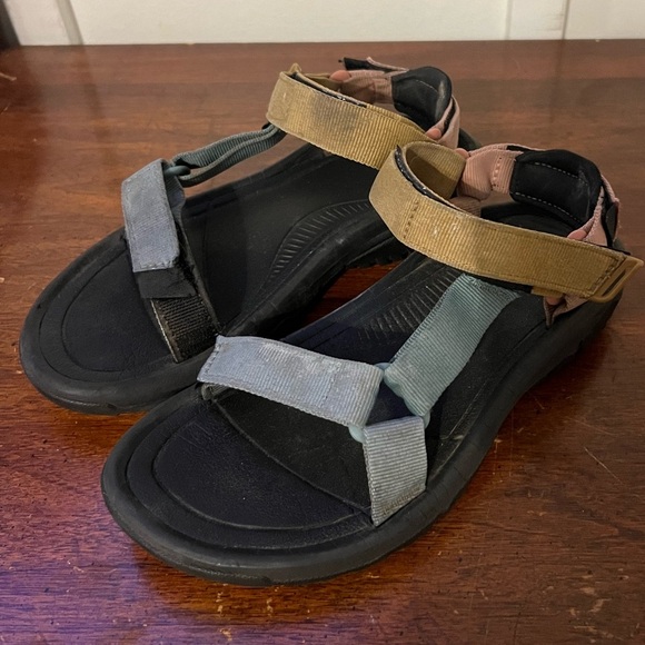 Teva Black and Tan Strappy Sandals - Picture 1 of 5